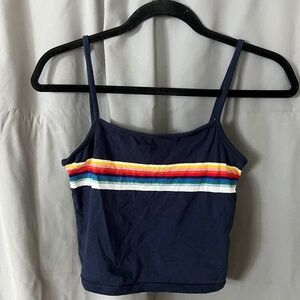 Navy Blue J Galt Spaghetti Strap Top One Size